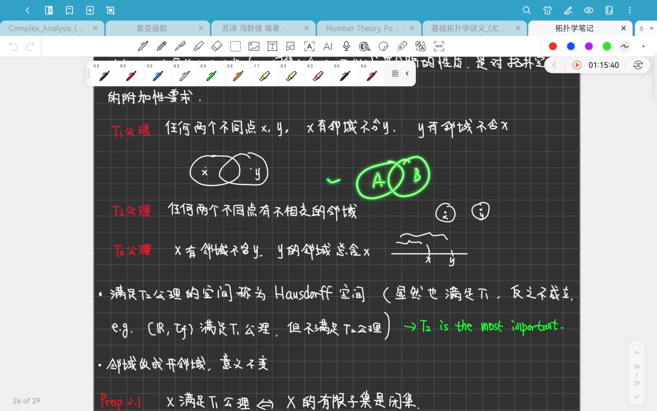 拓扑学05-Chapter 1.3-Chapter 2.1 分离公理与可数公理-20250303