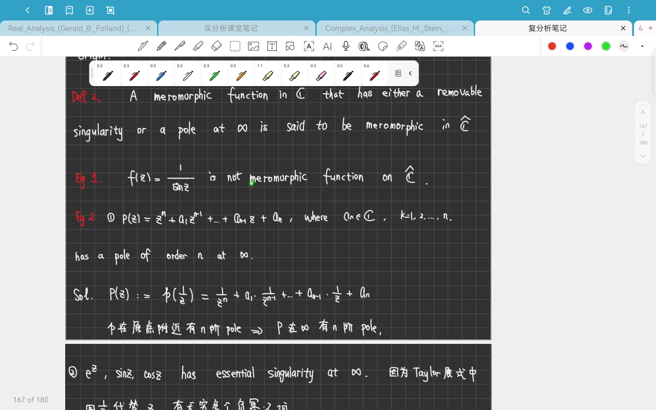 复分析19-Chapter 3.3(2) Meromorphic Functions-20250508